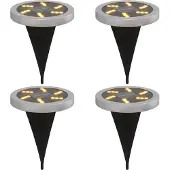 vidaXL Grondlampen 4 st solar met grondpennen warmwit