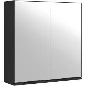 vidaXL Badkamerkast met spiegel 64x20x67 cm bewerkt hout zwart