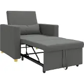 vidaXL Uittrekbare slaapbank eenpersoons Donkergrijs 90 x 165 x 87 cm