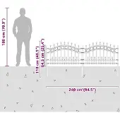 vidaXL Tuinhek KAMPEN 240 x 118 cm Mesh Poedercoated staal Wit