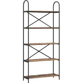 vidaXL Boekenplank 5-laags 80 x 30 x 183 cm Bewerkt hout Oudhout