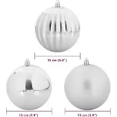 vidaXL Kerstbal Set XL 9 st zilver Ø 15 cm Kunststof