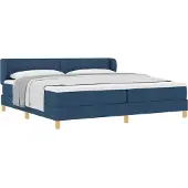 vidaXL Boxspring bed met hoofdeinde Blauw 200 x 200 cm Stof