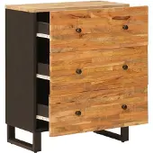 vidaXL Opslag Dressoir 60 x 33 x 75 cm Massief Mango Hout Bruin