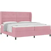 vidaXL Boxspring bed met hoofdeinde Roze 200 x 200 cm Fluweel