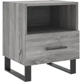vidaXL Nachtkastje 40x35x47,5 cm bewerkt hout grijs sonoma eikenkleur
