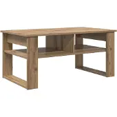 vidaXL Salontafel Artisan Eiken 96 x 54 x 44 cm Bewerkt hout