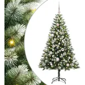 vidaXL Kunstmatige scharnierende Kerstboom met gevlochten sneeuw
