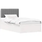 vidaXL Bedframe met Gevoerde Hoofdbord Lichtgrijs 100 x 200 cm