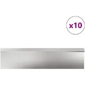 vidaXL Slakkenhekken 16 st 100 x 3,5 x 25 cm Roestvrij staal Zilver