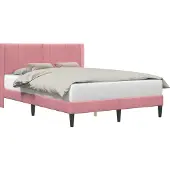 vidaXL Bedframe met hoofdeinde Roze 160 x 200 cm Fluweel