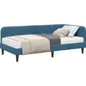 vidaXL Hoek Bed Frame Blauw 90 x 190 cm Fluweel