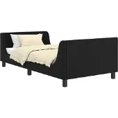 vidaXL Kinderen bedframe met hoofdboard Zwart 90 x 190 cm Fluweel