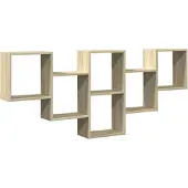 vidaXL Wandschap 159x18x66 cm bewerkt hout sonoma eikenkleurig