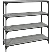 vidaXL Boekenkast 100x33x100 cm hout en staal grijs sonoma eikenkleur