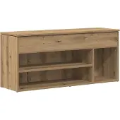 vidaXL Schoenenbank 102x30,5x45 cm bewerkt hout artisanaal eikenkleur