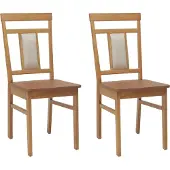 vidaXL Eetkamerstoel 2 st Massief Rubberhout Naturel