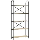 vidaXL Boekenplank 5-laags 80 x 30 x 183 cm Bewerkt hout Sonoma Eik