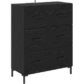 vidaXL Highboard 2 st Zwart Eiken 69,5 x 34 x 180 cm Bewerkt hout