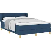 vidaXL Boxspring bed met hoofdeinde Blauw 140 x 200 cm Stof