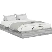 vidaXL Ottoman Bedframe Grijs Sonoma 120 x 200 cm Geconstrueerd hout