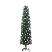 vidaXL Kunstkerstboom Groen 240 cm PVC en Staal en Kunststof