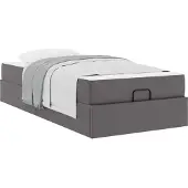 vidaXL Bedframe met matras Anders 2 st Grijs PVC