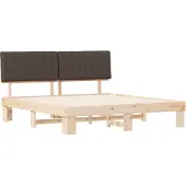 vidaXL Bedframe met Gevoerde Hoofdbord Taupe 180 x 200 cm