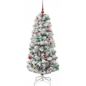 vidaXL - Kunstmatig - Gelen - Kerstboom - met - LED - -striplichten - 150 - cm - PVC