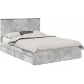 vidaXL Opbergbed, betonlook, grijs, 150 x 200 cm, houtvezel