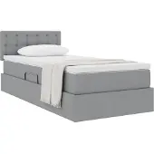 vidaXL Opbergbed met matras Lichtgrijs 90 x 190 cm fluweel