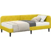 vidaXL Hoek Bed Frame Geel 90 x 200 cm Fluweel