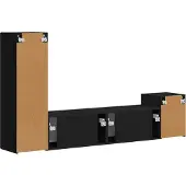 vidaXL Tv-meubelset 4 st Zwart Bewerkt hout