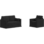 vidaXL Bankstel 2 st Zwart Stof