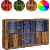 vidaXL LED Dressoir Oudhout 181,5 x 37 x 100 cm Bewerkt hout