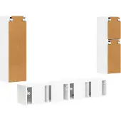 vidaXL Tv-meubelset 4 st Wit Bewerkt hout