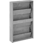 vidaXL Schoenenkast met spiegel 3-laags 63x17x102,5 cm grijs sonoma
