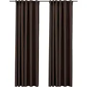 vidaXL Gordijnen linnen-look verduisterend haken 2 st 140x245 cm taupe