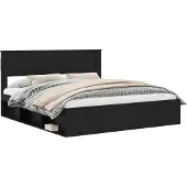 vidaXL Bedframe Effen met opslag Zwart 200 x 200 cm Massief grenenhout