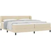 vidaXL Boxspring bed met hoofdeinde Crème 200 x 200 cm Stof