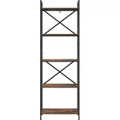 vidaXL Boekenplank 5-laags 56 x 34 x 171 cm Bewerkt hout Rook Eiken