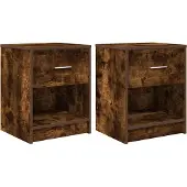 vidaXL Nachtkastjes 2 st met lade 40x34x50 cm gerookt eikenkleurig