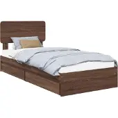 vidaXL Opbergbed met lade Bruin Eiken 75 x 190 cm Bewerkt hout