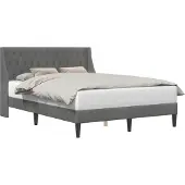vidaXL Bedframe met hoofdeinde Donkergrijs 160 x 200 cm Fluweel