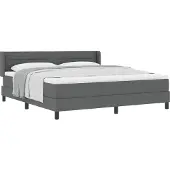 vidaXL Boxspring bed met hoofdeinde Donkergrijs 200 x 180 cm Stof