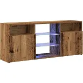vidaXL Tv-meubel met LED 120x30x50 cm bewerkt hout oud hout