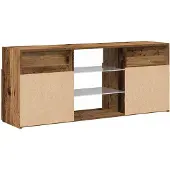 vidaXL Tv-meubel met LED 120x30x50 cm bewerkt hout oud hout