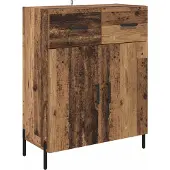 vidaXL Highboard 2 st Oud Hout 69,5 x 34 x 180 cm Bewerkt hout