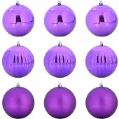vidaXL Kerstbal Set XL 9 st Lila Ø 15 cm Kunststof