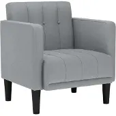 vidaXL Fauteuil met armleuningen Lichtgrijs 53 cm Stof